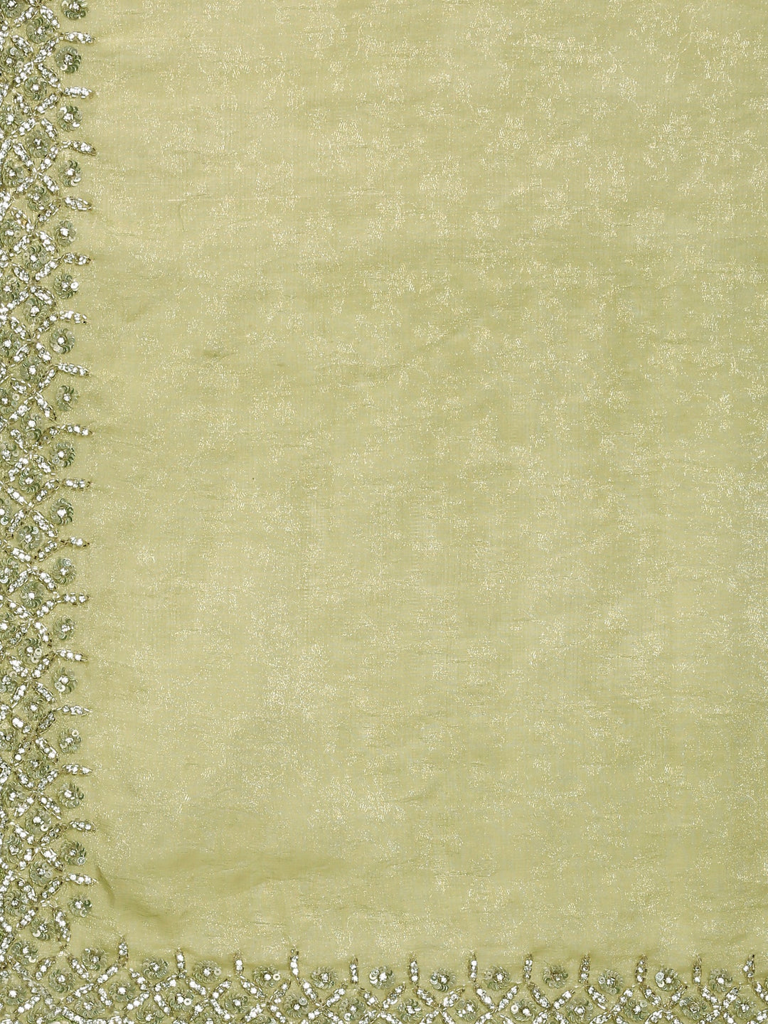 Neerus Green Jacquard Embroidered Saree with Blouse - detail view 4
