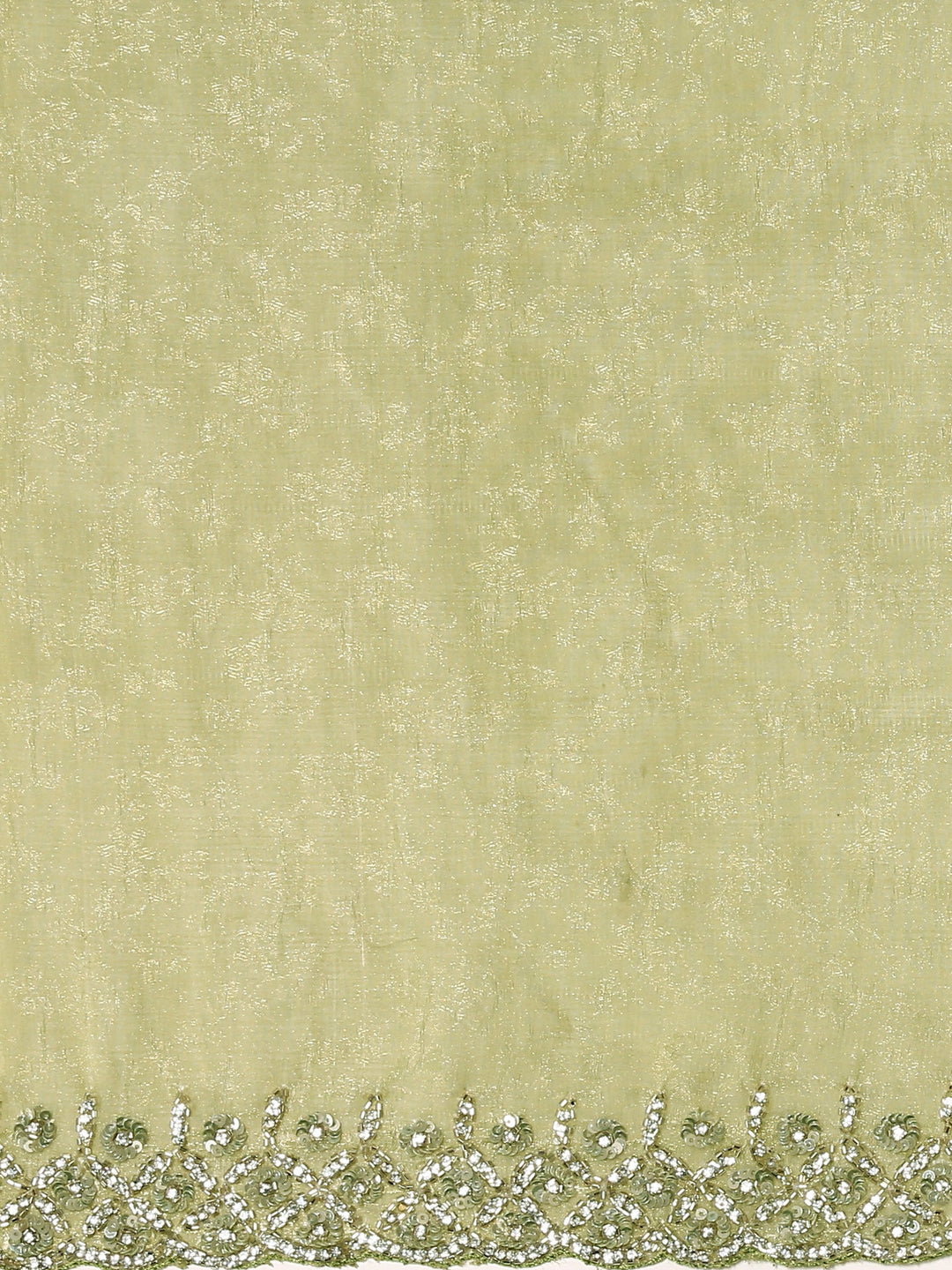 Neerus Green Jacquard Embroidered Saree with Blouse - detail view 3