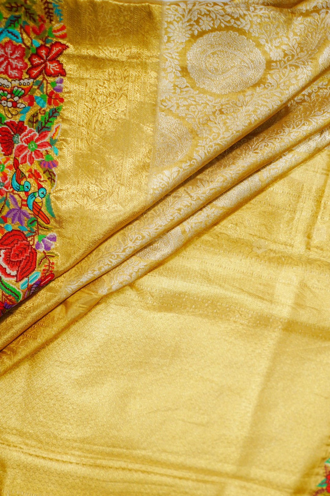 Neerus Gold tissue embroidered Kanchi saree - detail view 2