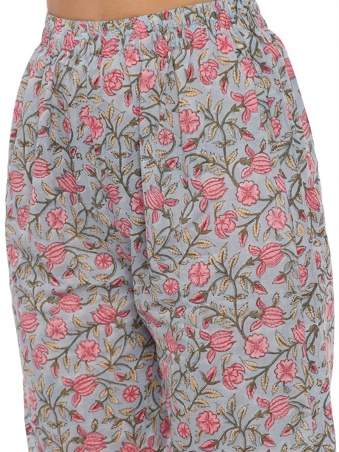 Neerus Peach chanderi woven suit set - detail view 3