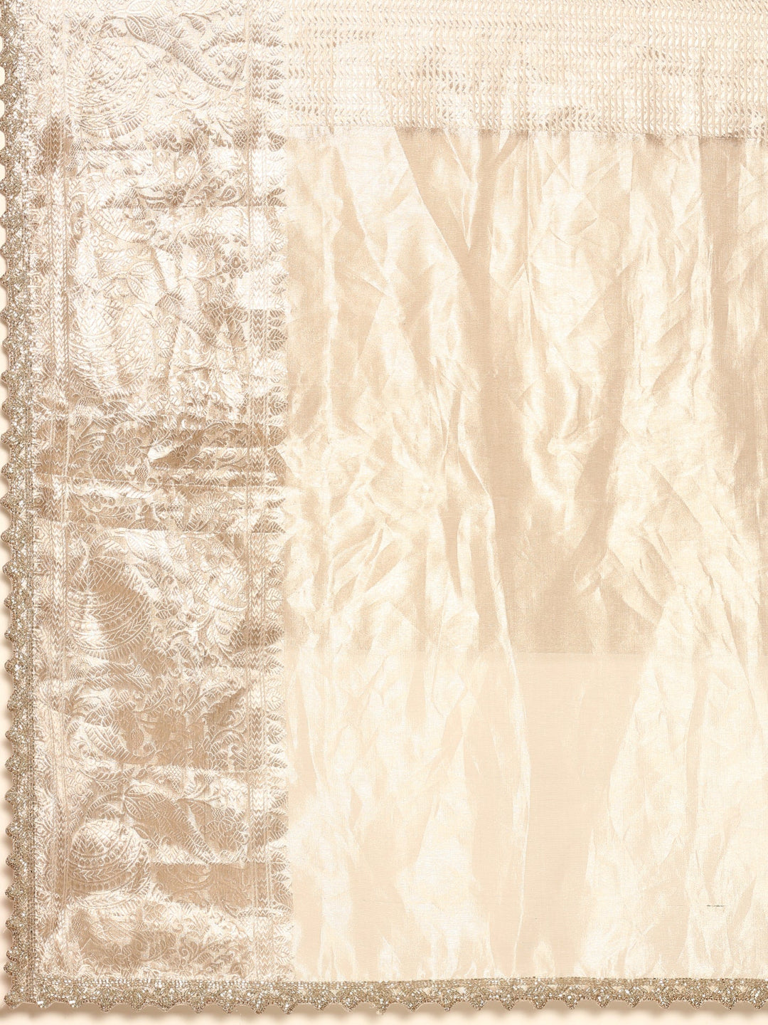 Neerus Grey tissue hand embroidered zari saree - detail view 2