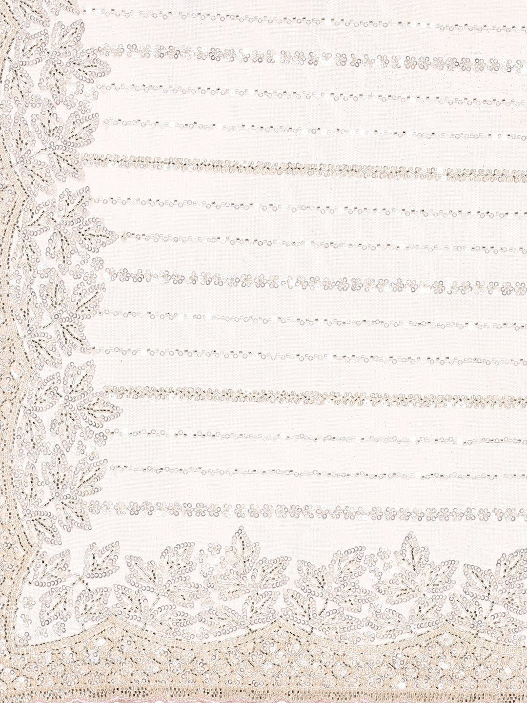 Neerus Pink net hand embroidered saree - detail view 2