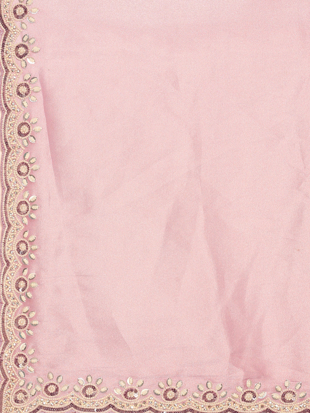 Neerus Purple tissue embellished saree with readymade blouse - detail view 2