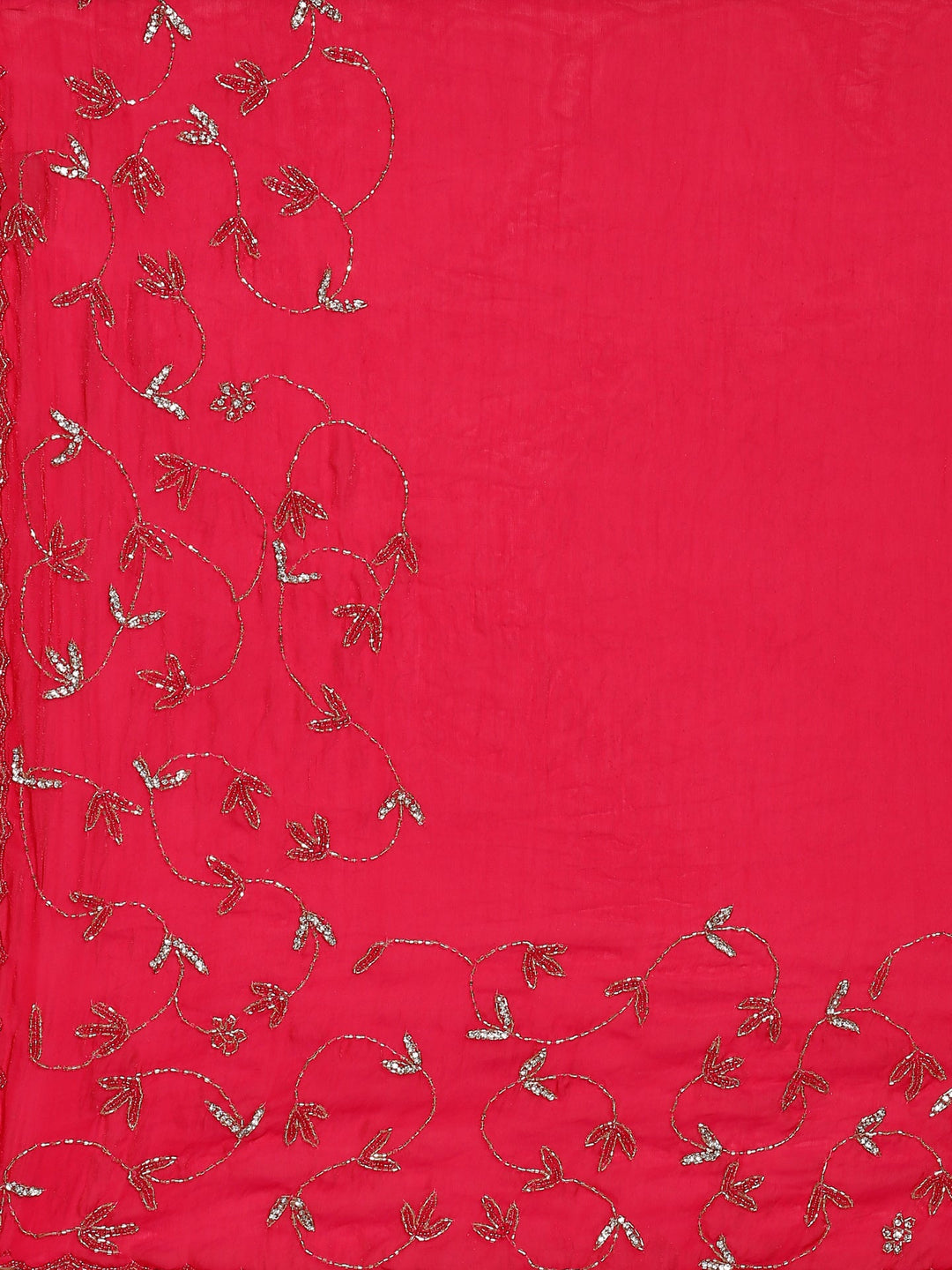 Neerus Pink net hand embroidered saree - detail view 3
