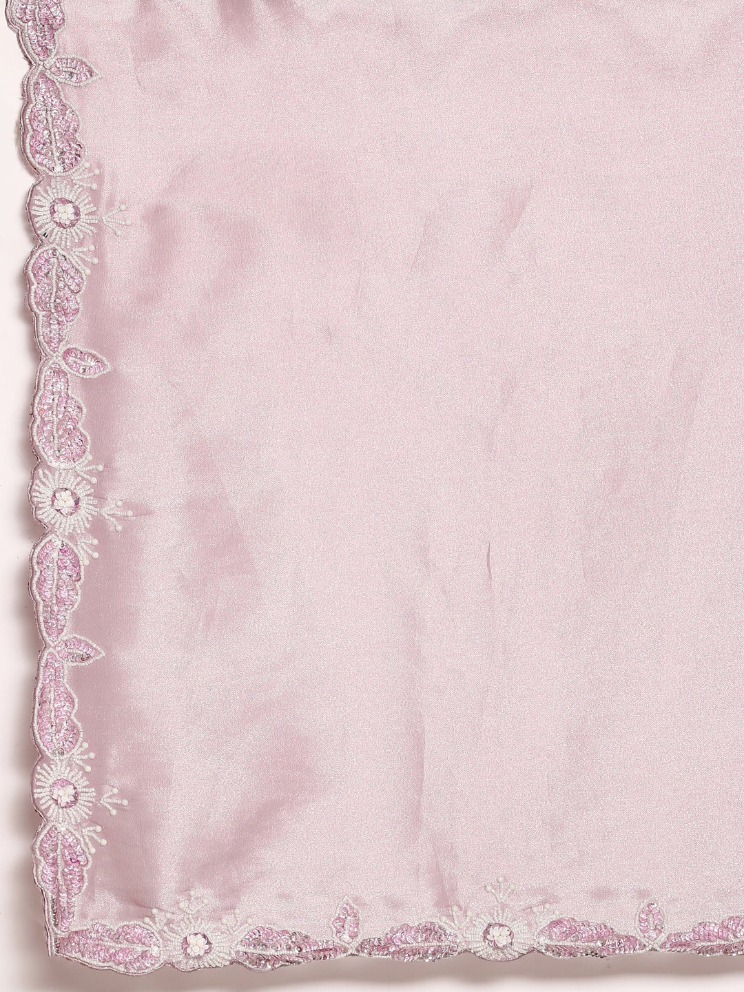 Neerus Purple tissue embellished saree with pearls and sequins - detail view 2