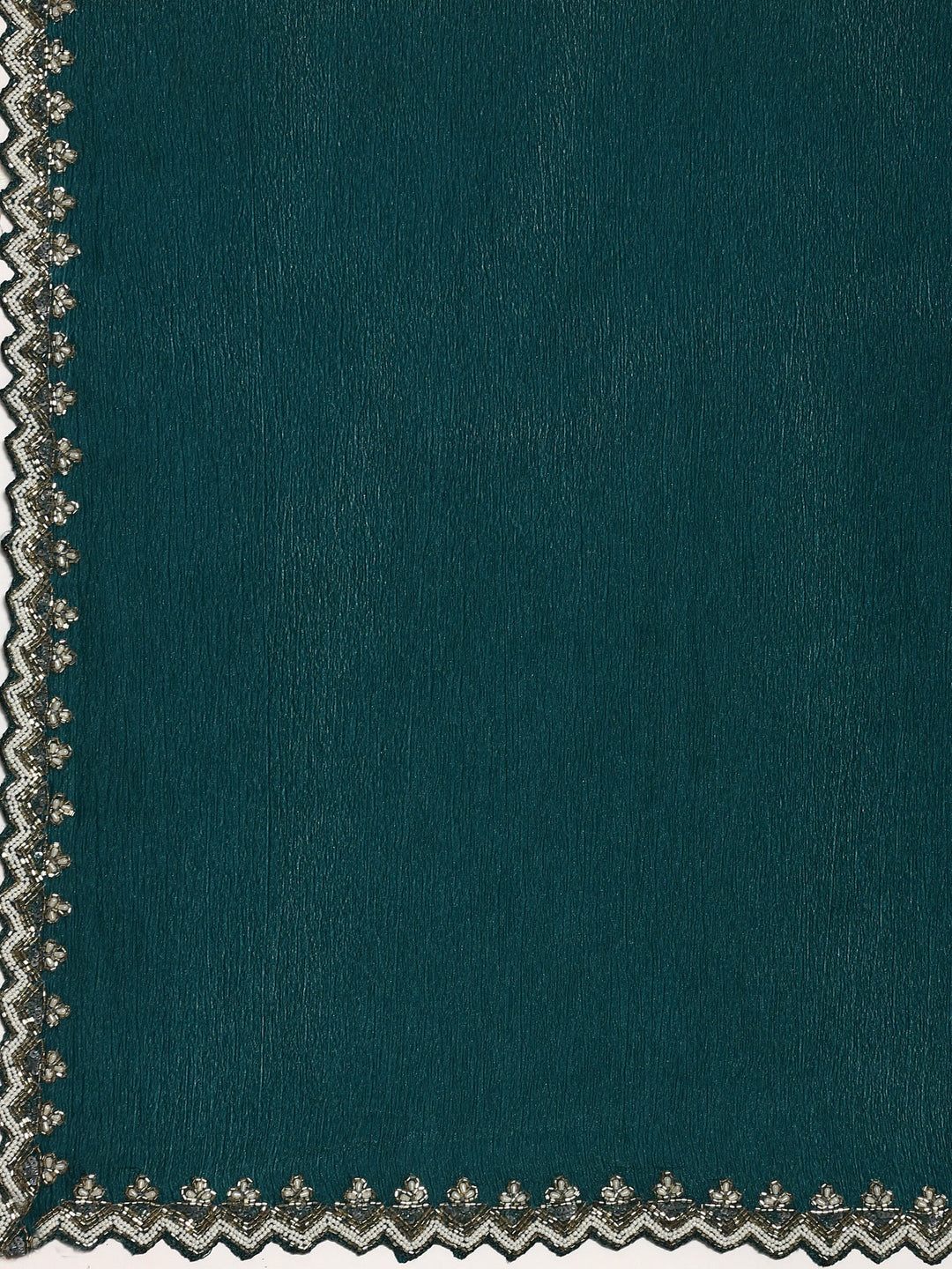 Neerus Green net embellished saree with pearl embroidery - detail view 2