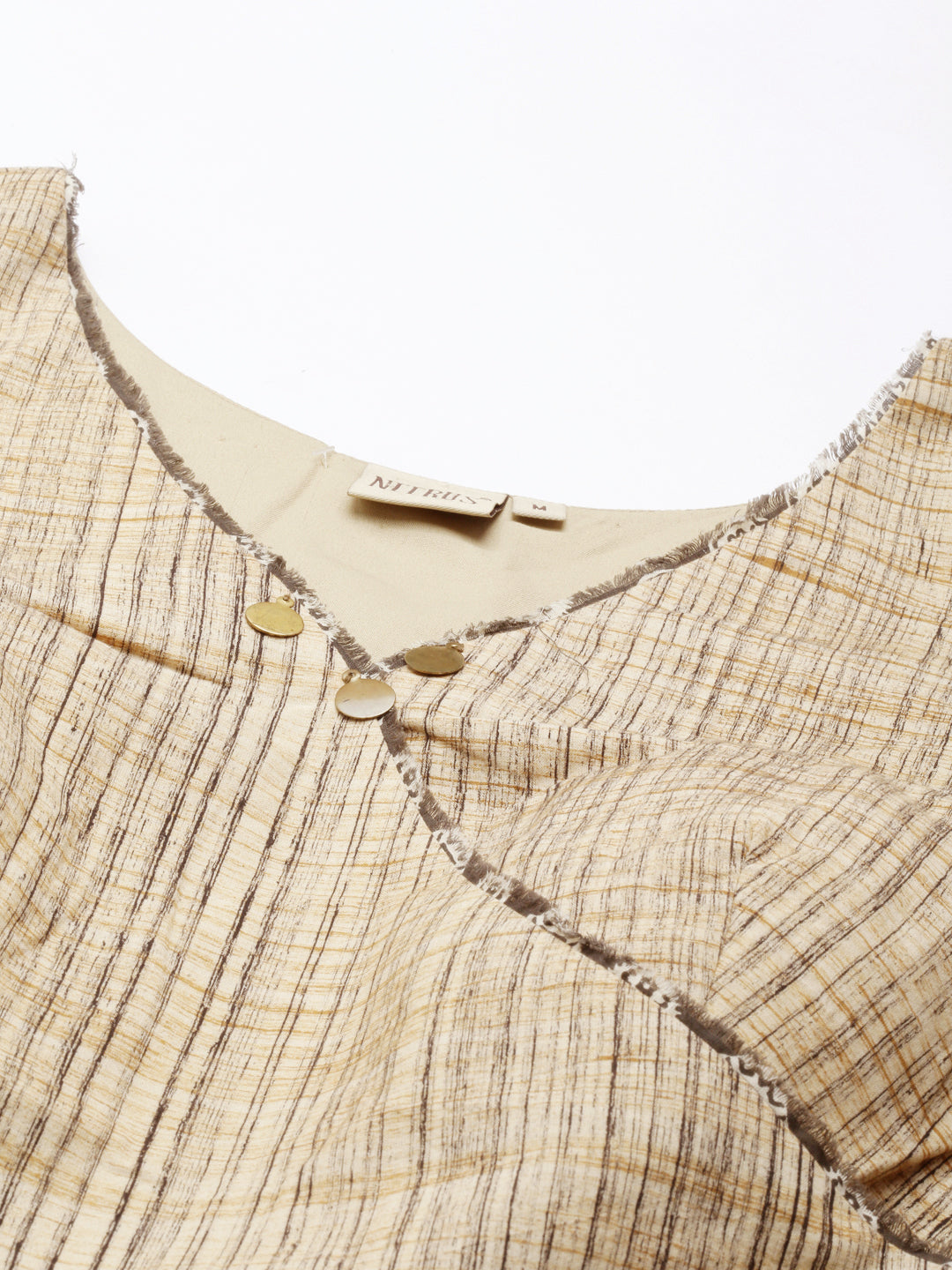Neerus Multi cotton printed kurta set with dhoti pants - back view