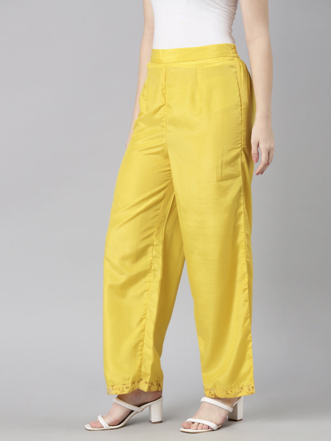 Neerus Yellow shantoon straight pant - back view