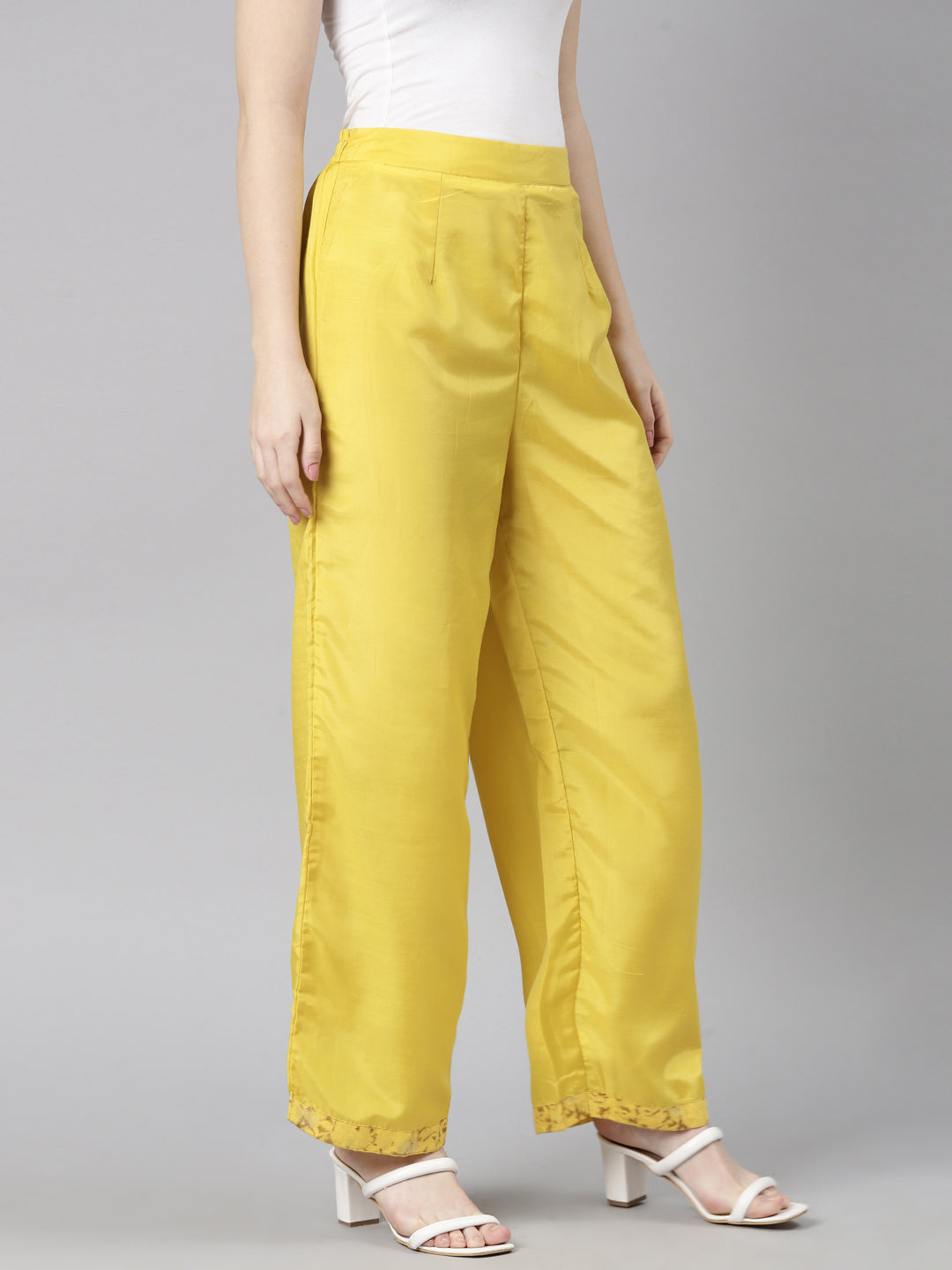 Neerus Yellow shantoon straight pant - side view