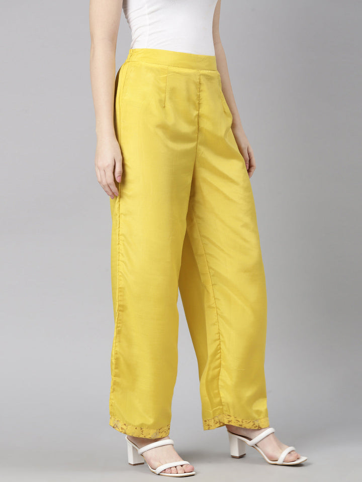 Neerus Yellow shantoon straight pant - side view