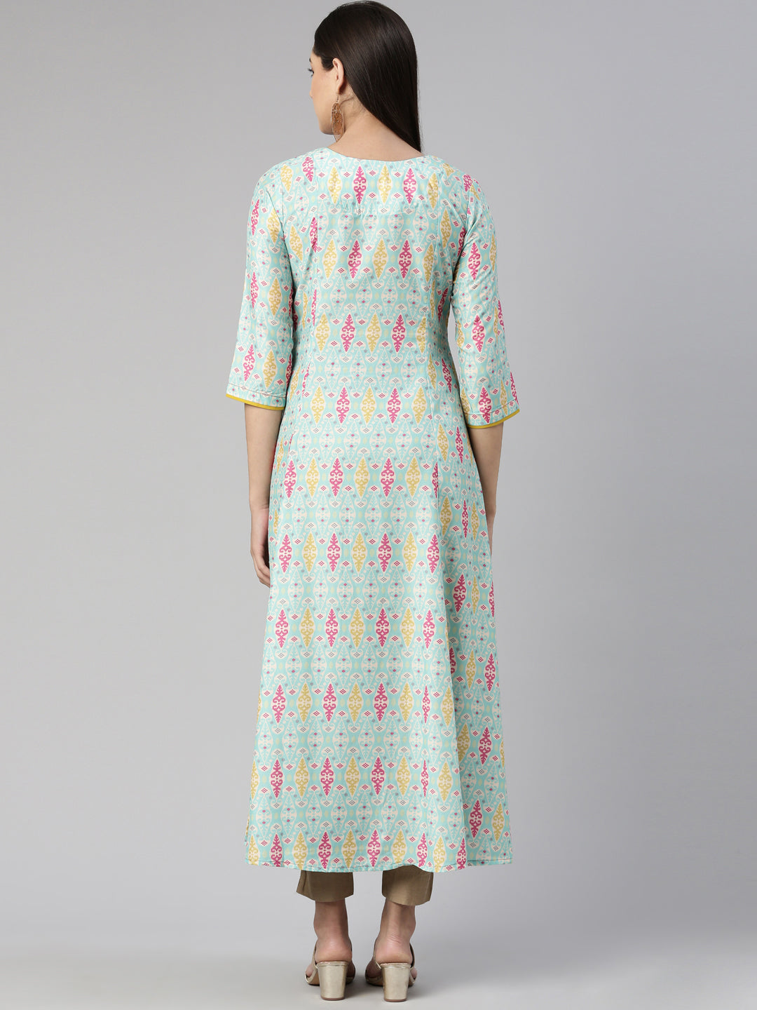 Neerus Muslin printed floral maxi dress - side view