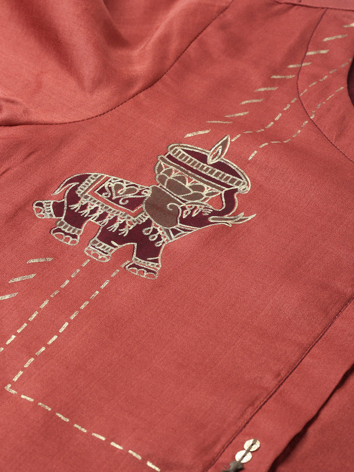 Neerus Printed high-low kurti - back view