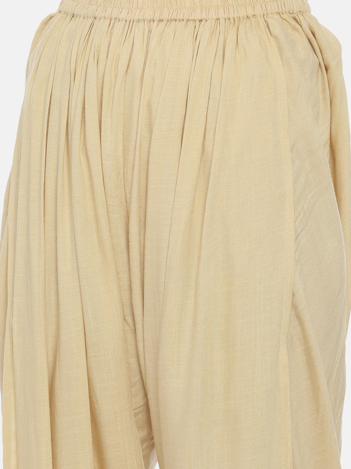 Neerus Yellow rayon embroidered high-low kurta - detail view 4