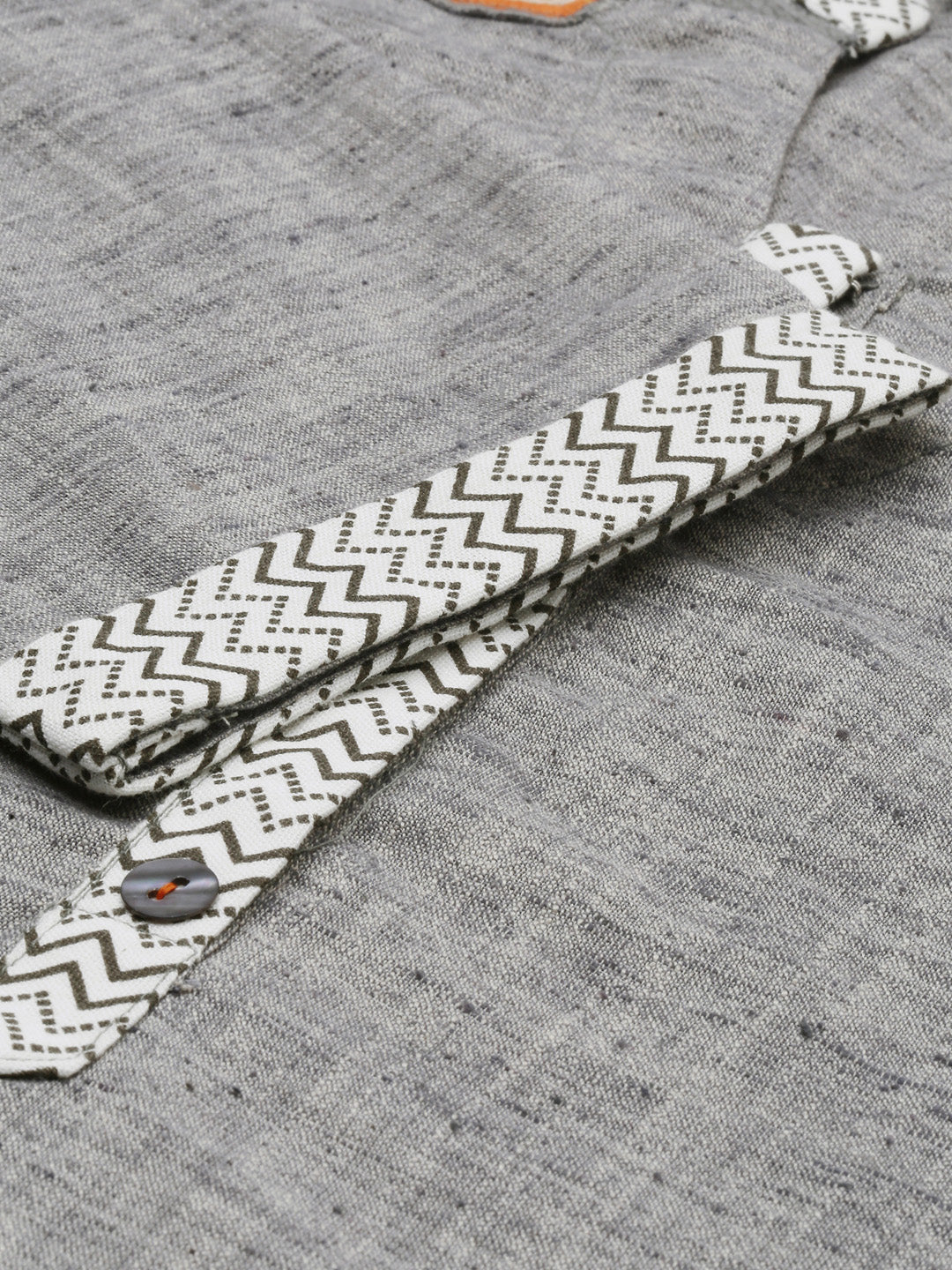 Neerus Grey embroidered high-low kurta - detail view 1