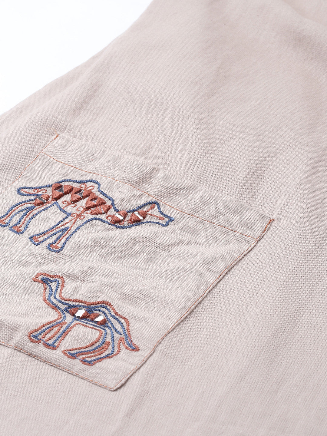 Neerus Purple rayon embroidered straight kurta - detail view 1