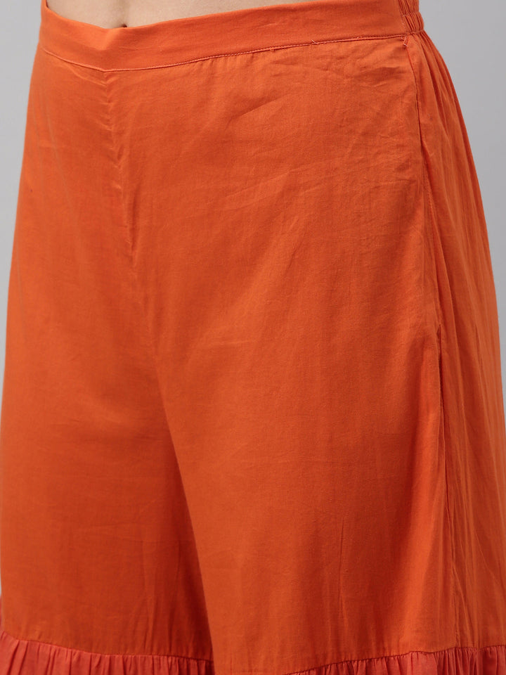 Neerus Pink Chanderi printed kurta set - detail view 4
