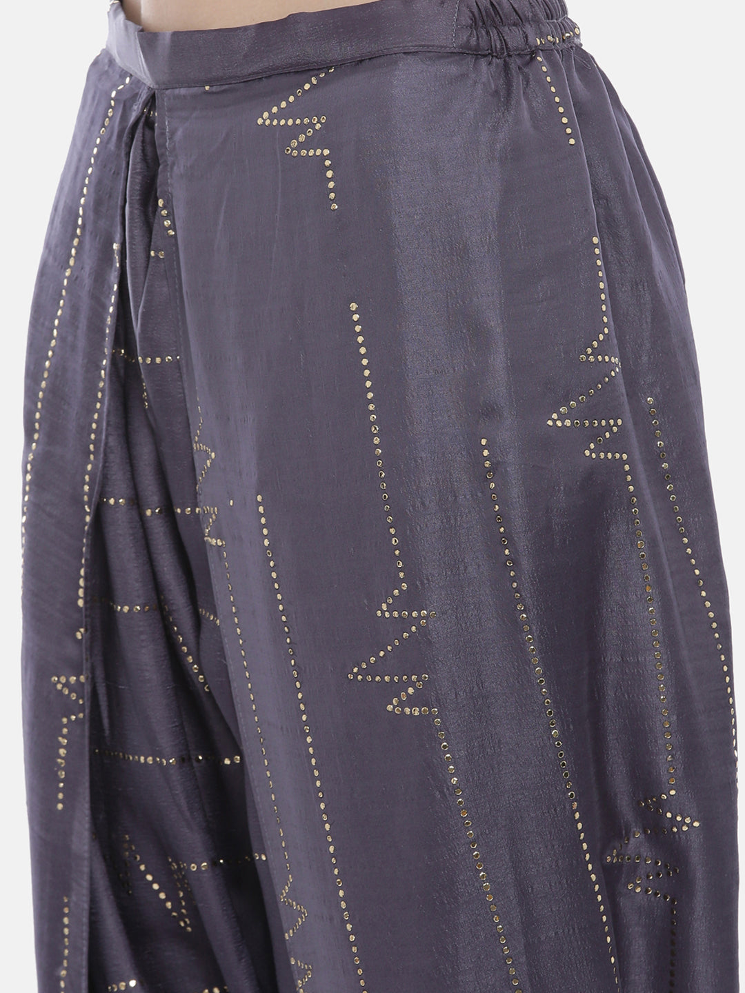 Neerus Grey muslin embroidered kurta set - detail view 4