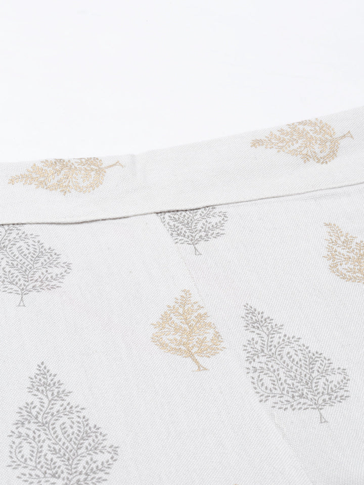 Neerus Grey cotton printed palazzo - detail view 3