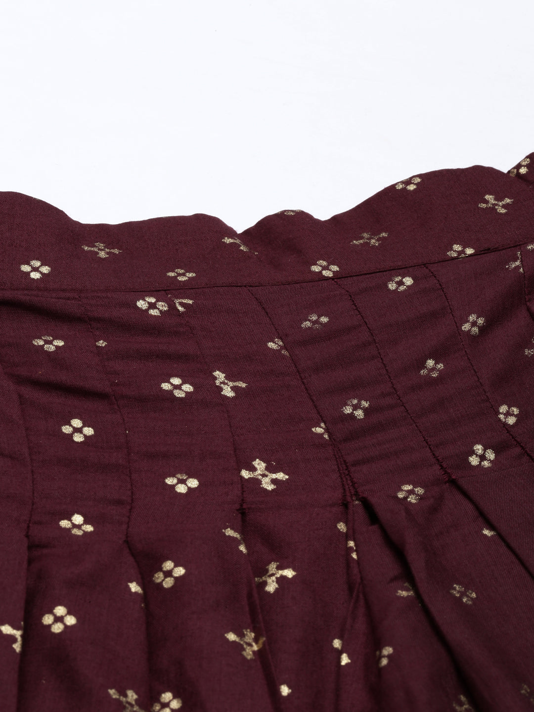 Neerus Maroon lorex dhoti pants - detail view 3