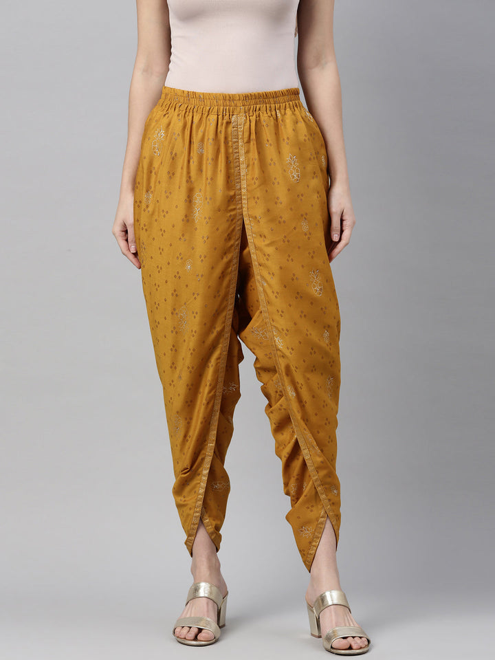 Neerus Yellow muslin dhoti bottom - detail view 6