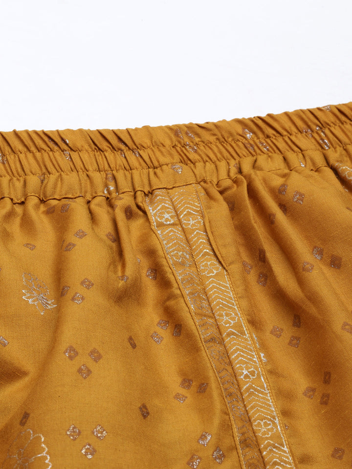 Neerus Yellow muslin dhoti bottom - detail view 3