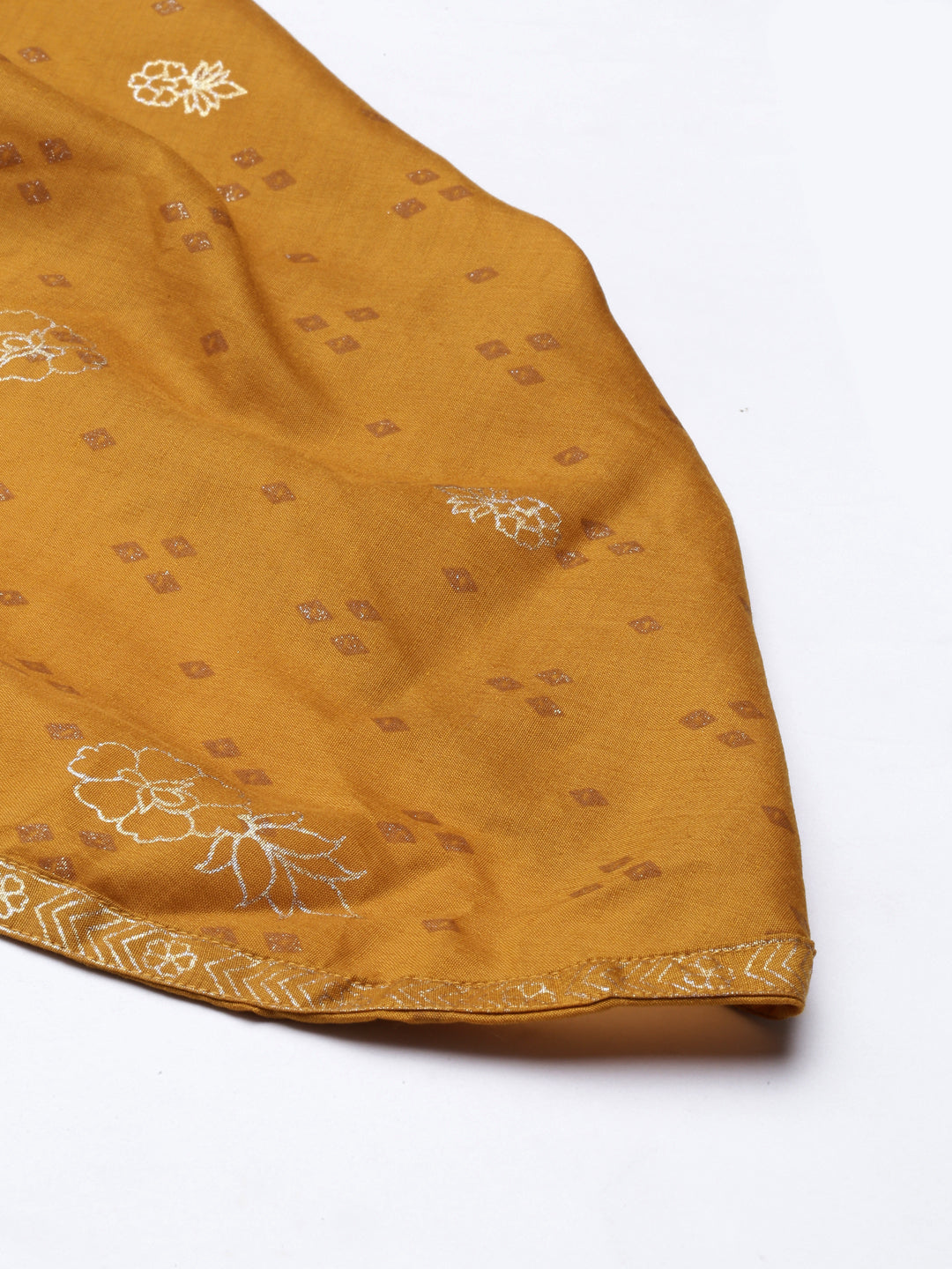 Neerus Yellow muslin dhoti bottom - detail view 4