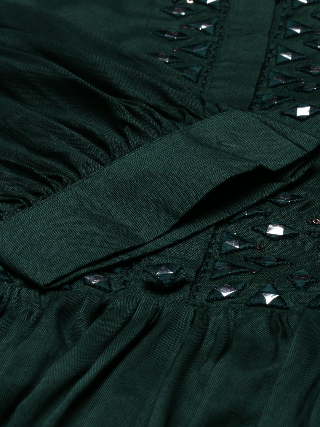 Neerus Green shantoon printed kurti tunic - side view