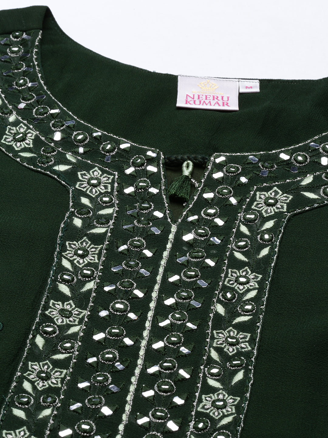 Neerus Green georgette straight kurta - detail view 16