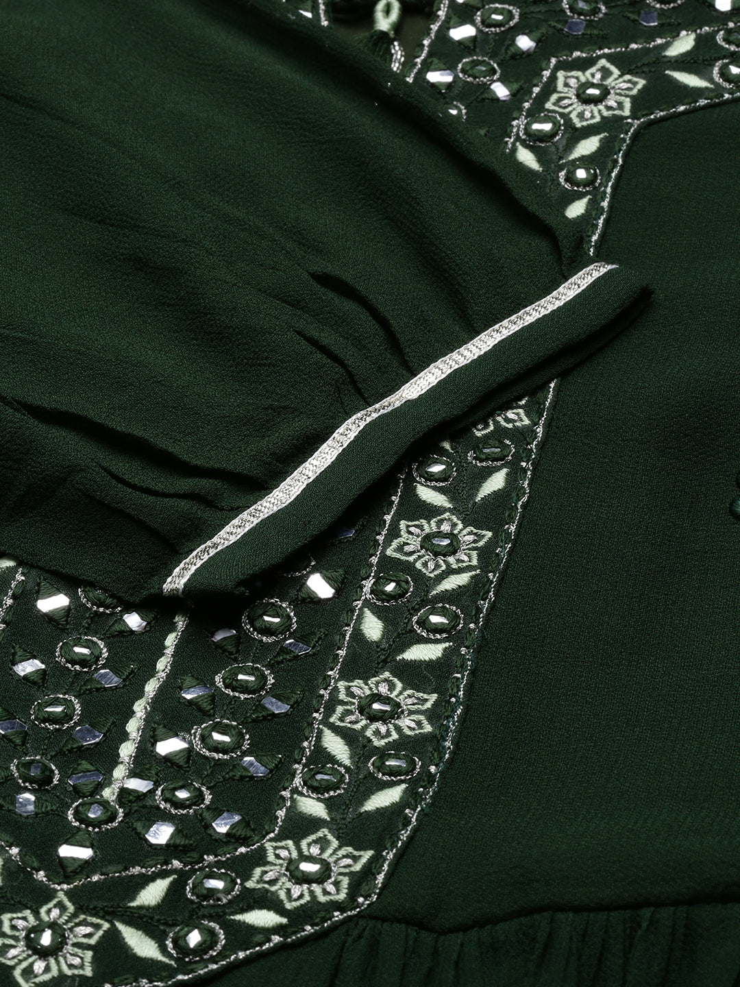 Neerus Green georgette straight kurta - detail view 21