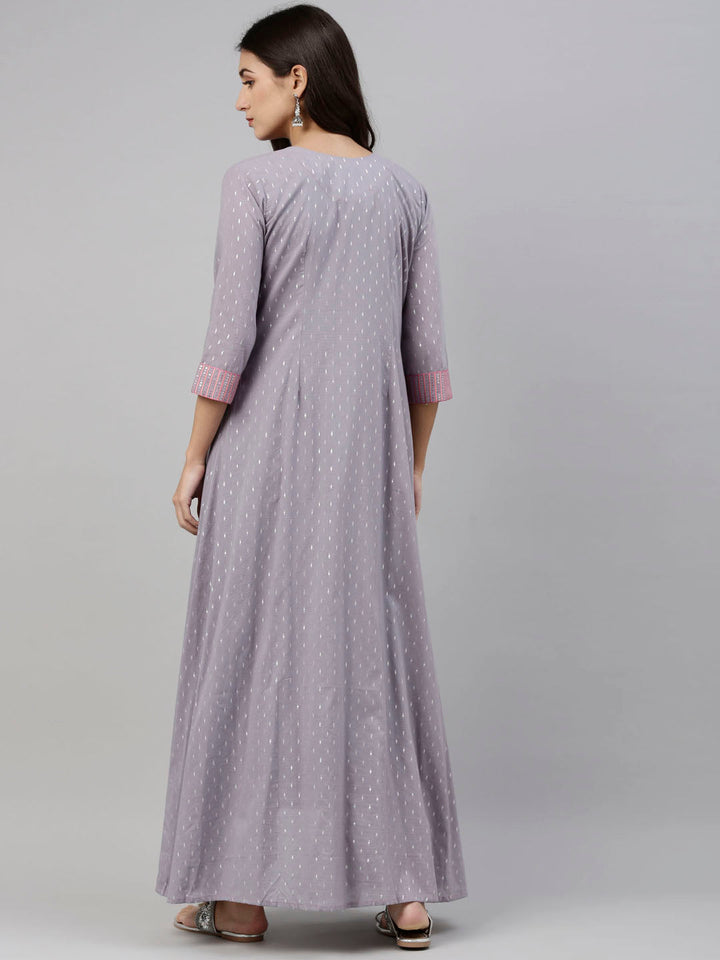 Neerus Grey cotton solid kurti tunic - detail view 4