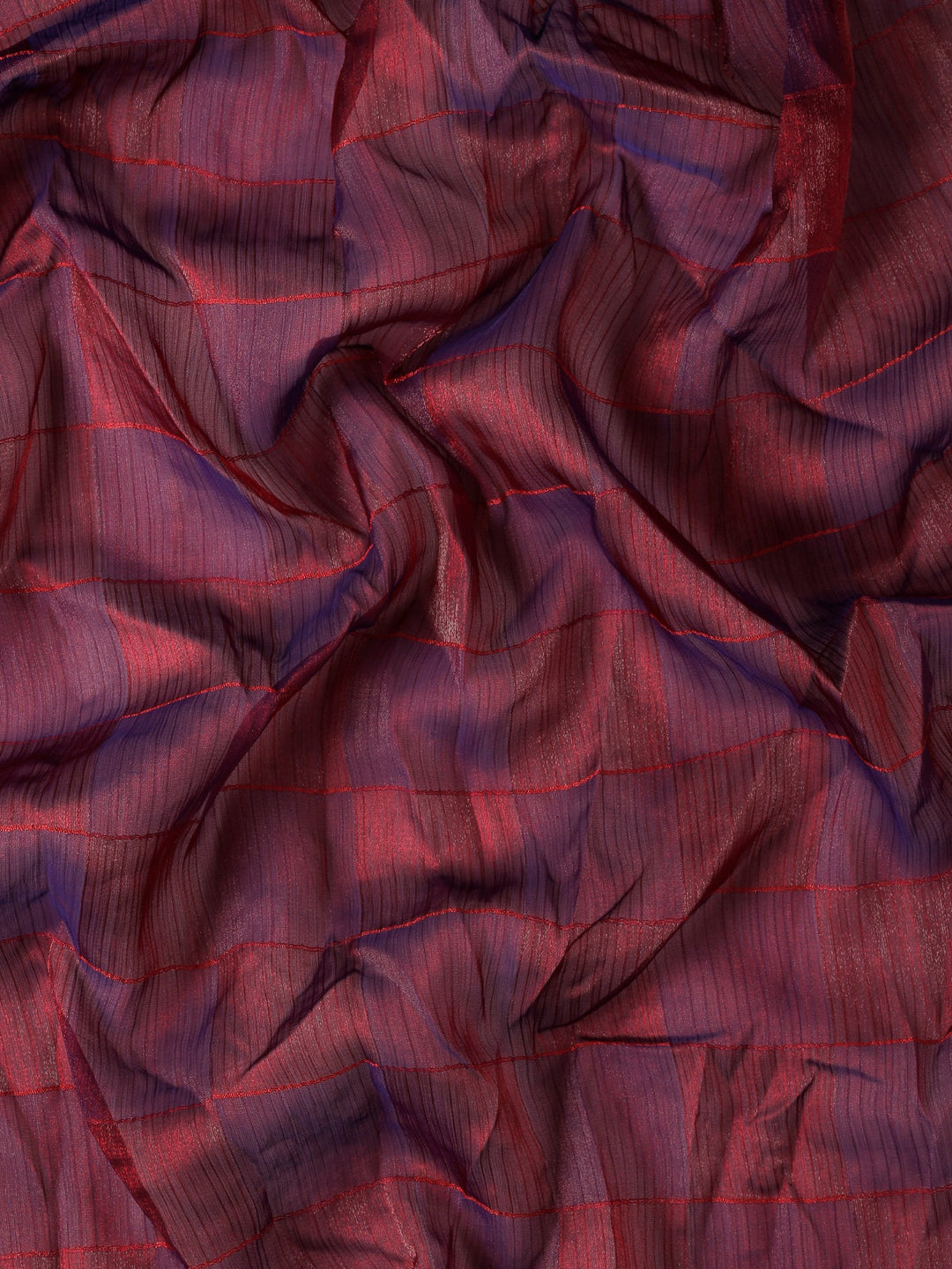 Neerus Maroon organza hand embroidered saree - detail view 4