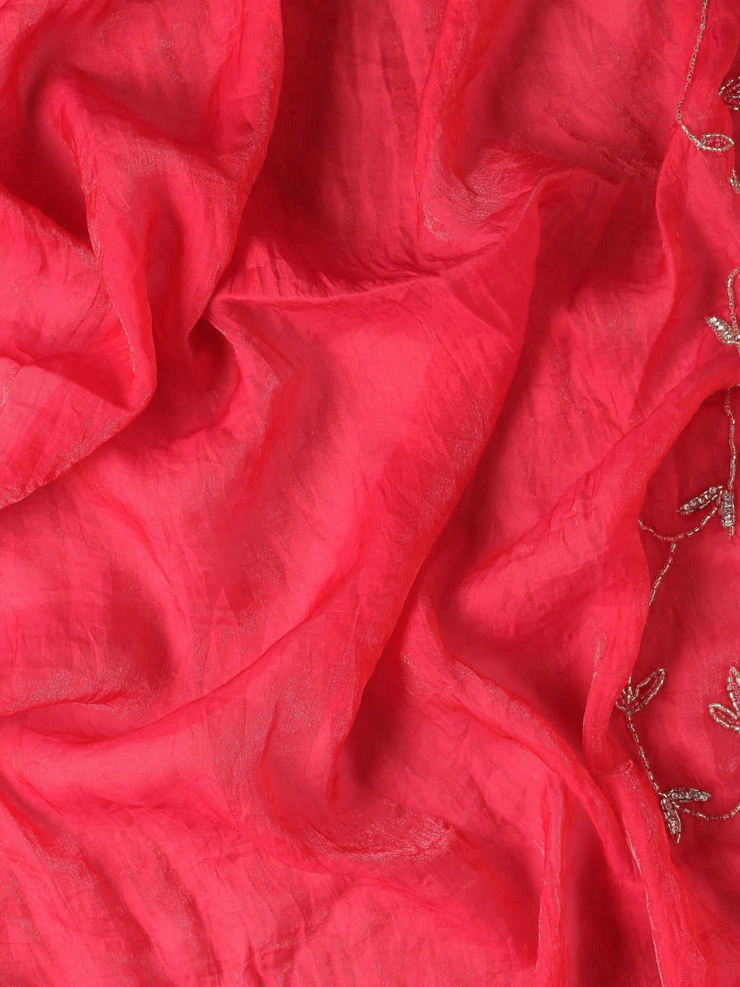 Neerus Pink net hand embroidered saree - detail view 4