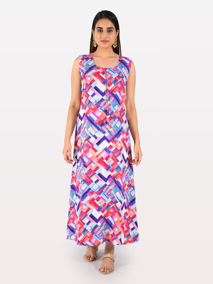 Neerus Orange printed A-Line kurta - detail view 6
