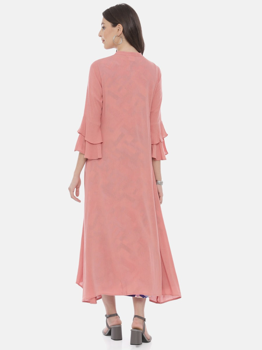 Neerus Orange printed A-Line kurta - detail view 4