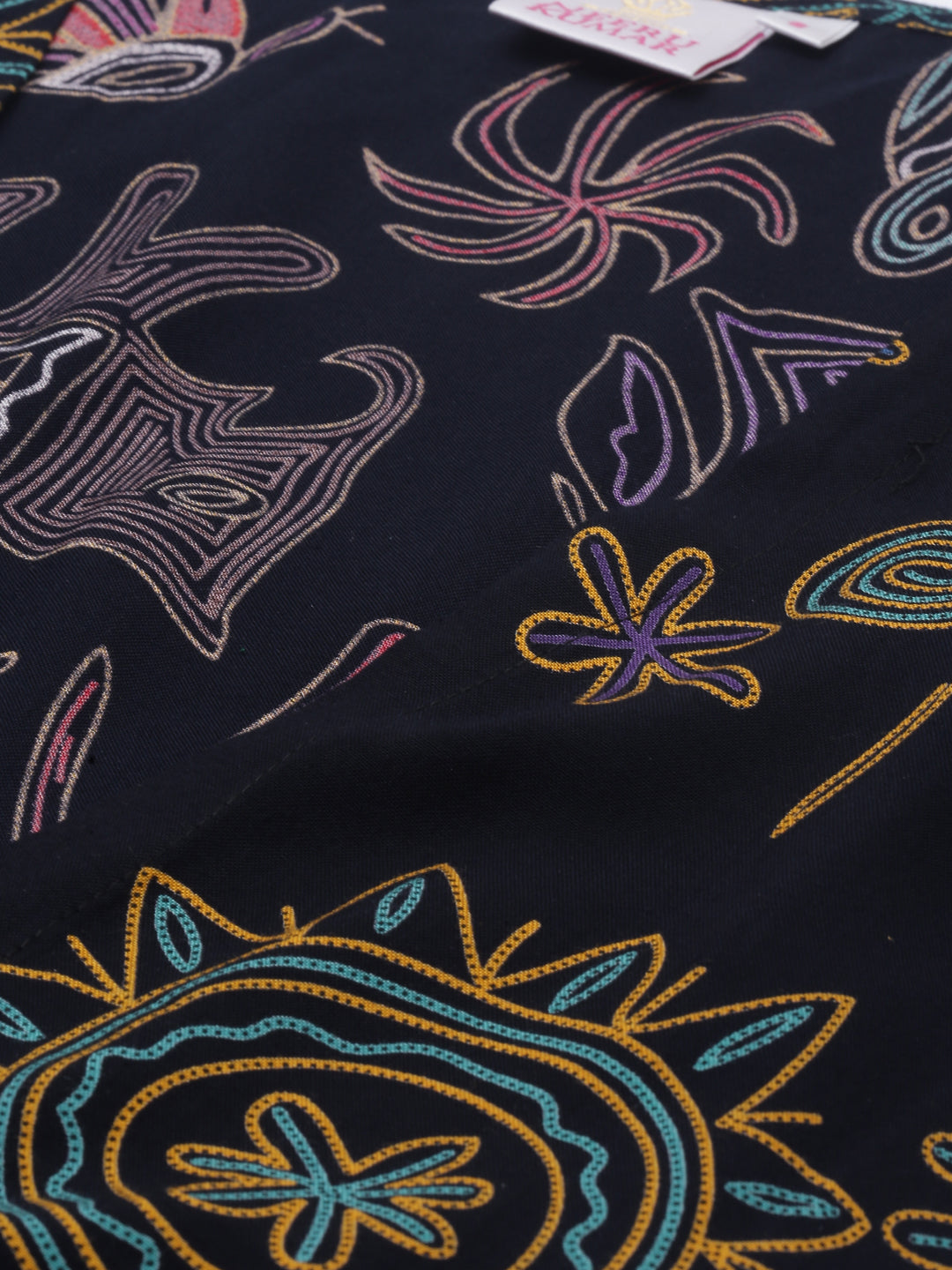 Neerus Black rayon solid kurti - detail view 2