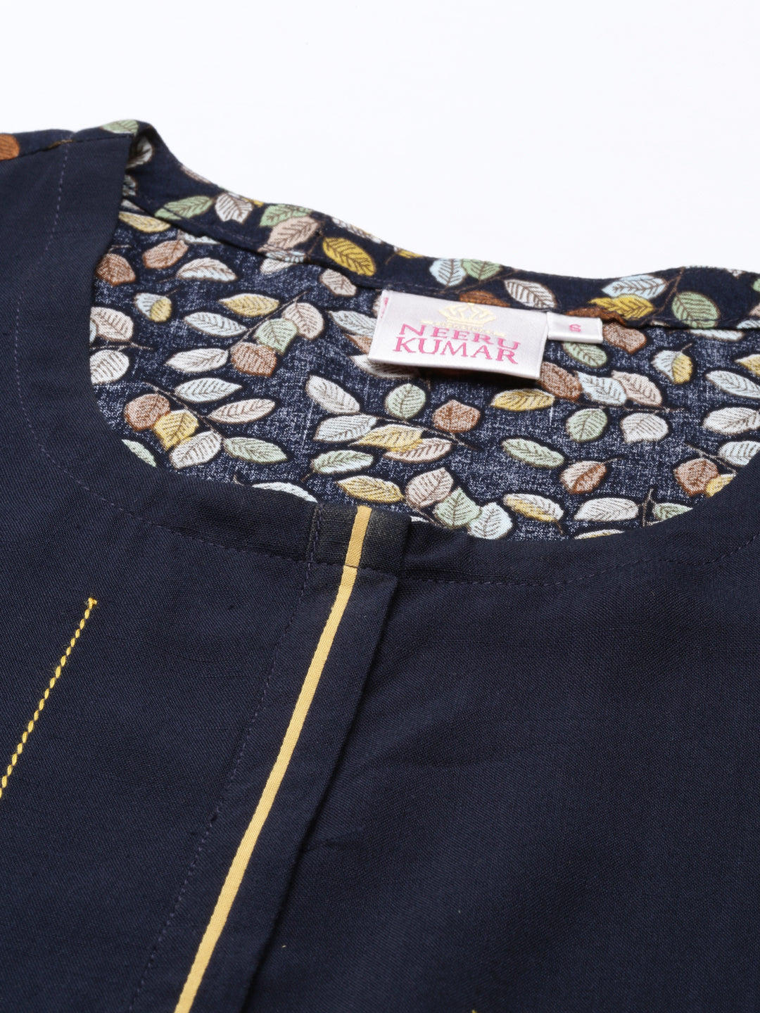Neerus Blue printed ethnic kurta for women - detail view 1