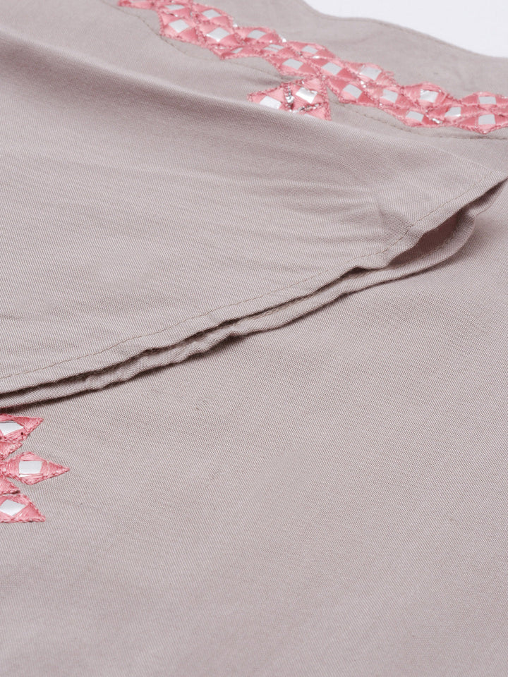Neerus Beige rayon palazzo set - detail view 1