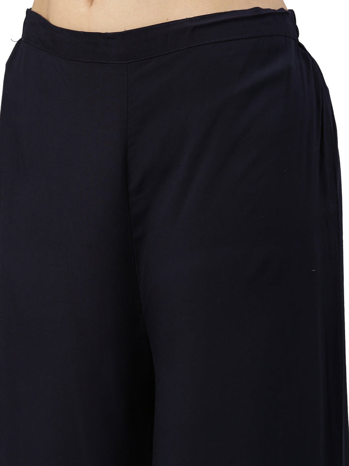 Neerus Blue Rayon Solid Straight Kurta with Dupatta - detail view 4