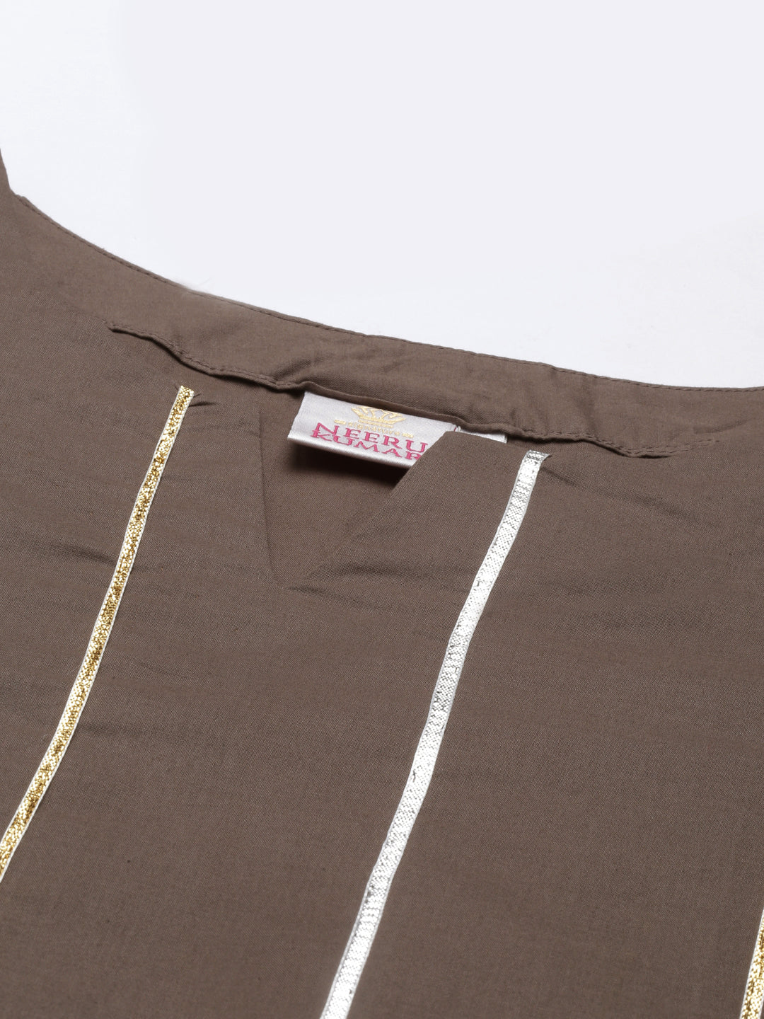 Neerus Green Rayon Solid Kurta Set - back view