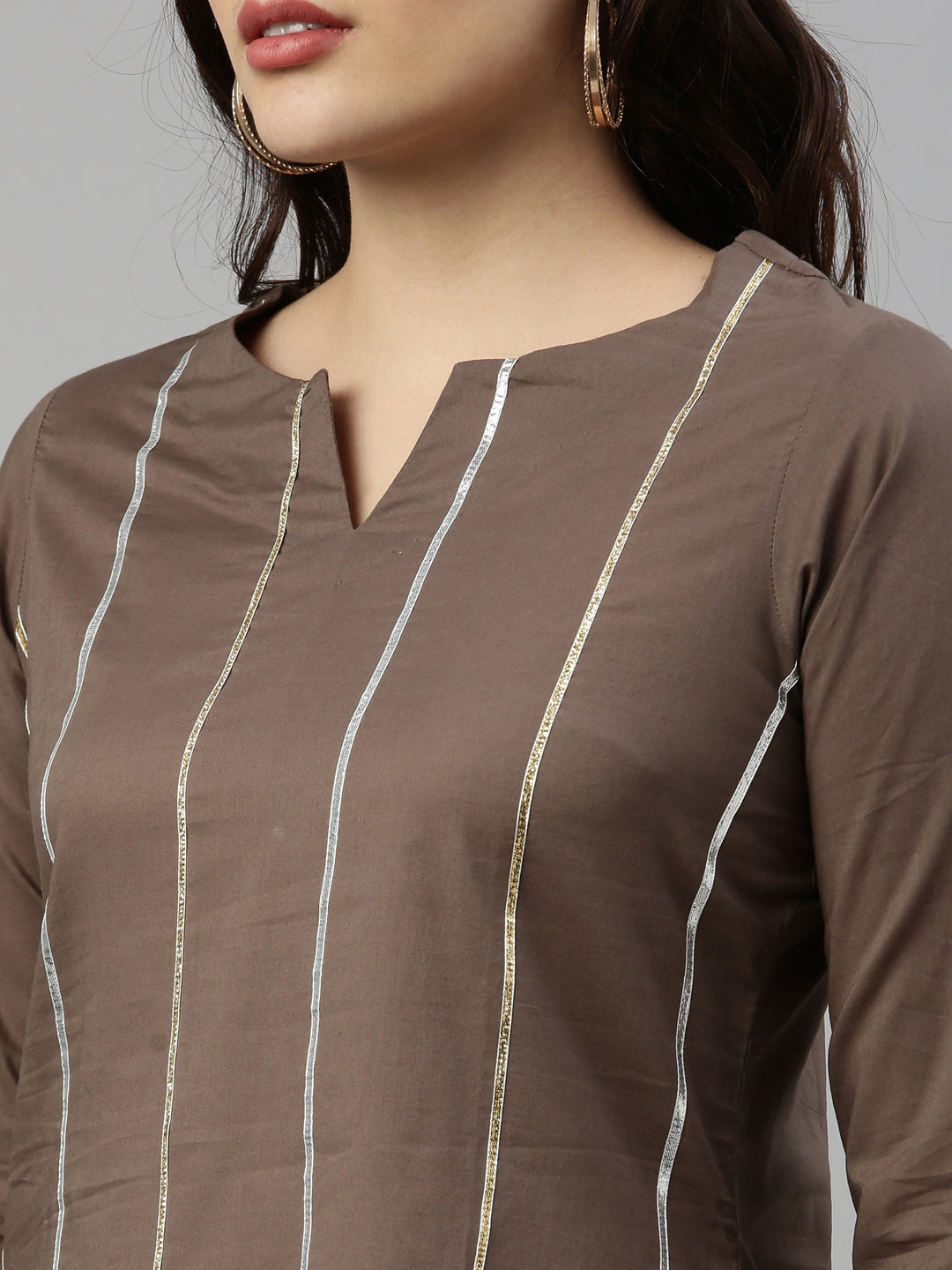 Neerus Green Rayon Solid Kurta Set - detail view 5