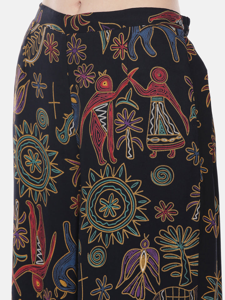 Neerus Yellow rayon embroidered straight kurta - detail view 4