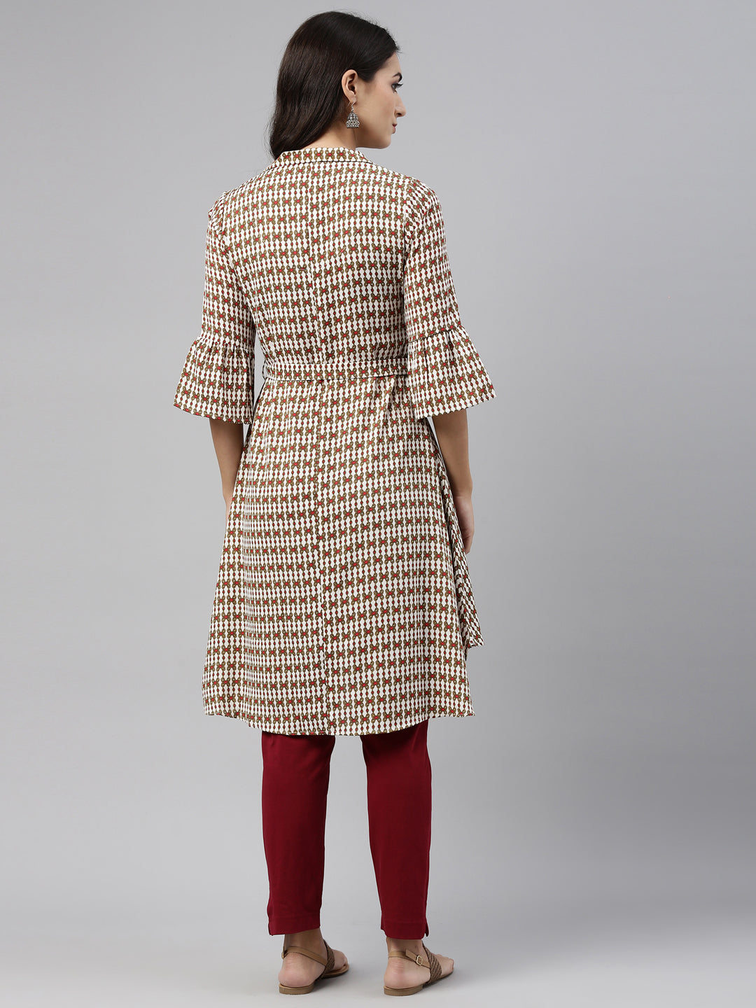 Neerus Beige rayon solid kurti - detail view 1