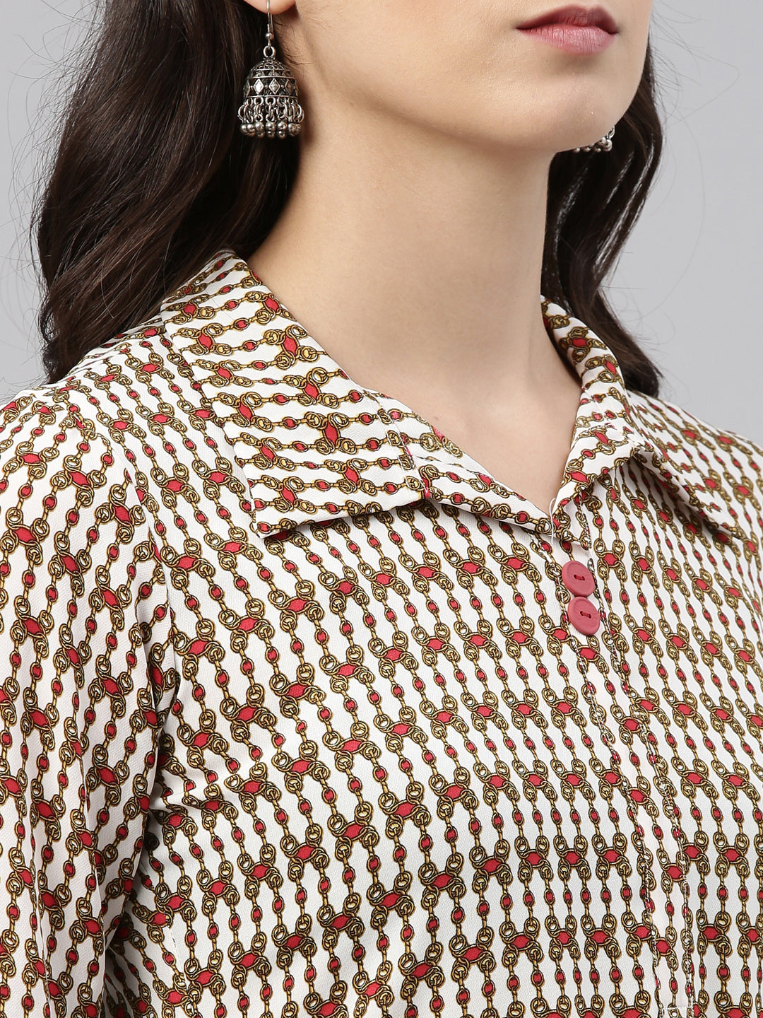 Neerus Beige rayon solid kurti - detail view 2