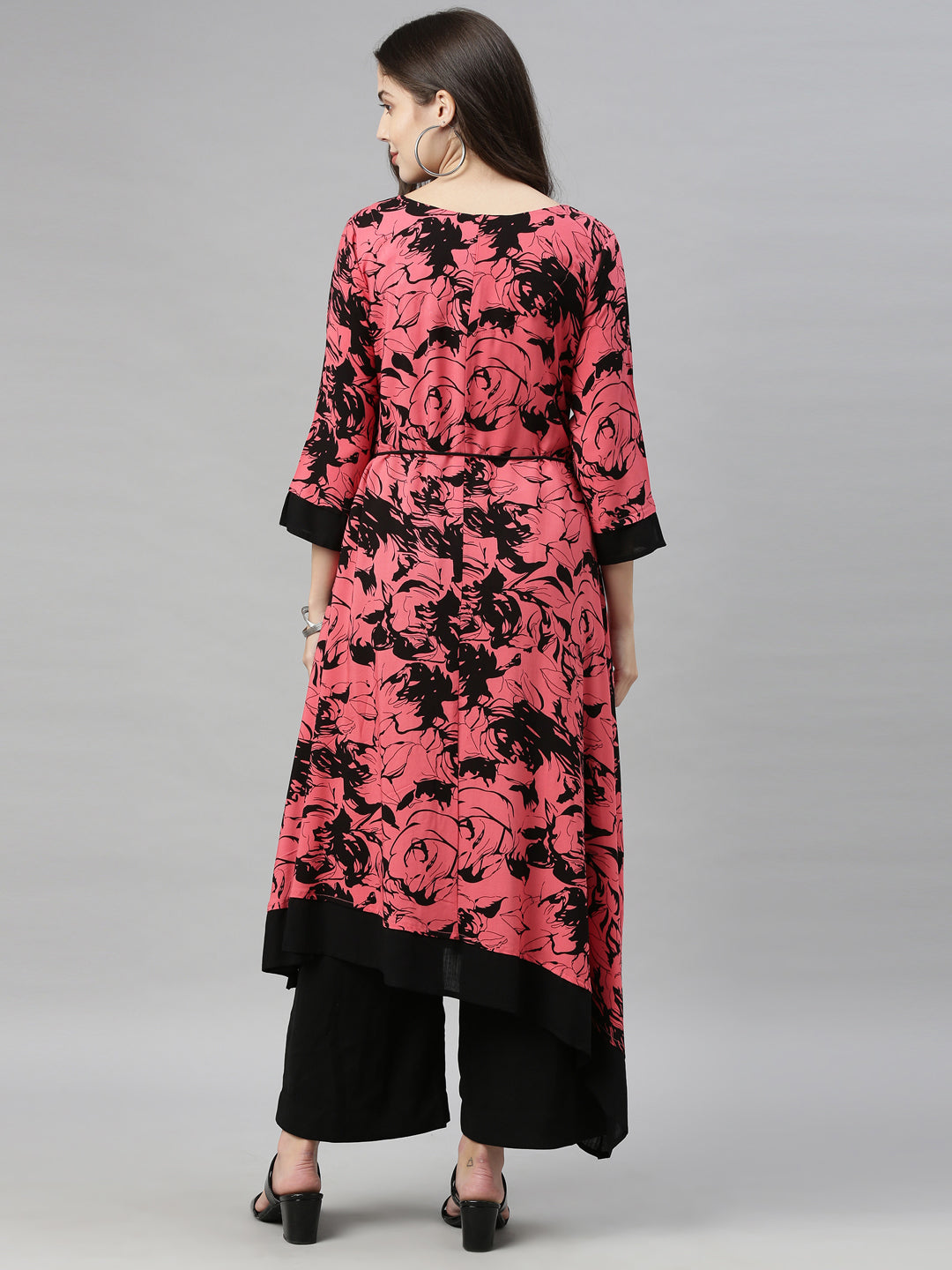 Neerus Orange rayon solid kurti - detail view 4