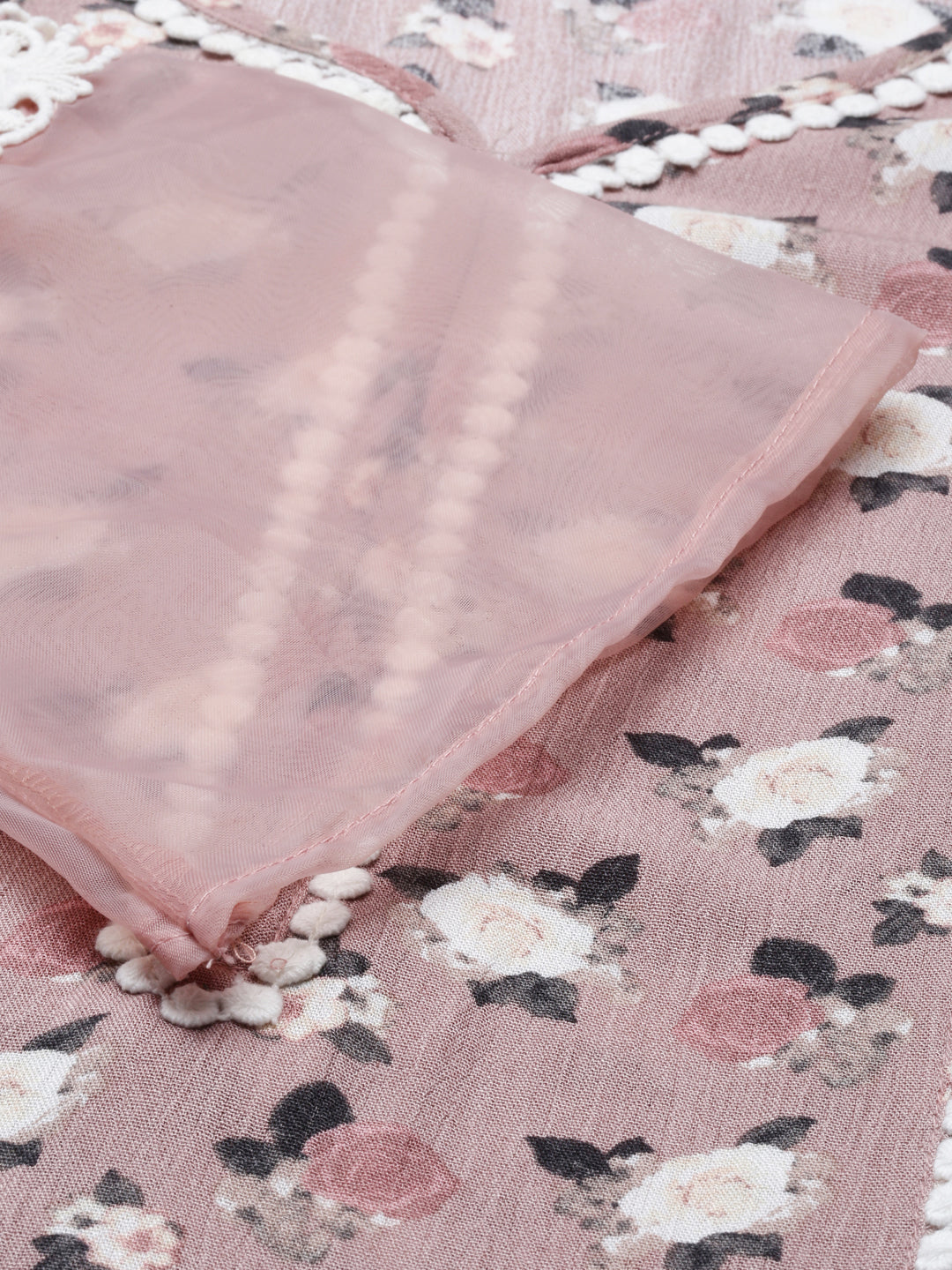 Neerus Pink rayon solid kurti - detail view 1