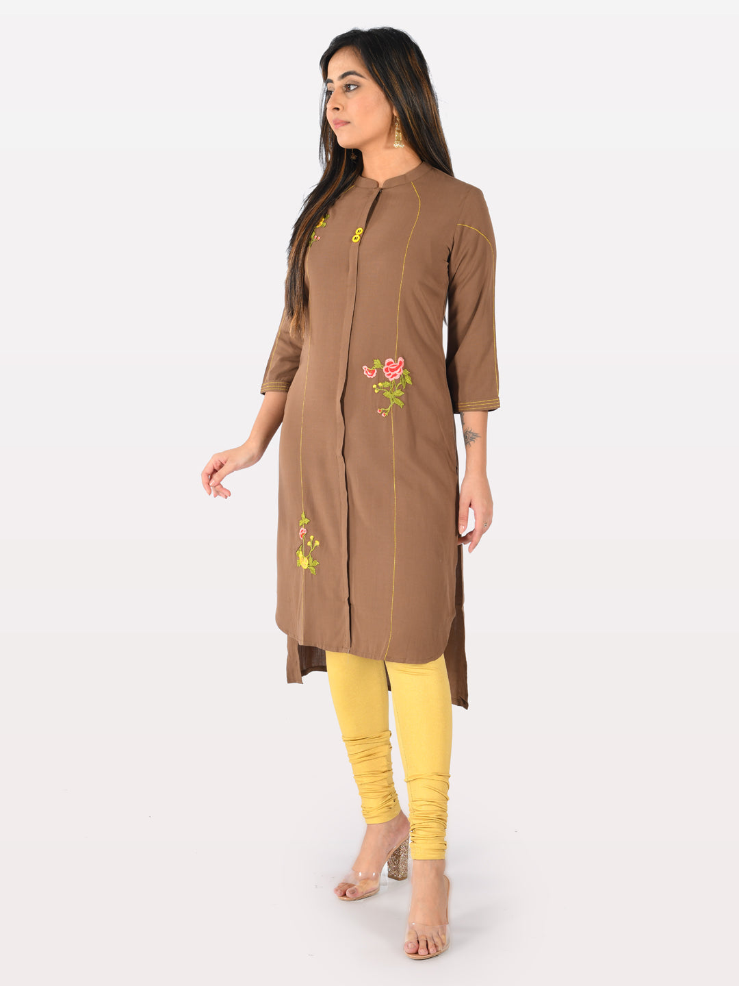 Neerus Pink georgette kurti - detail view 3