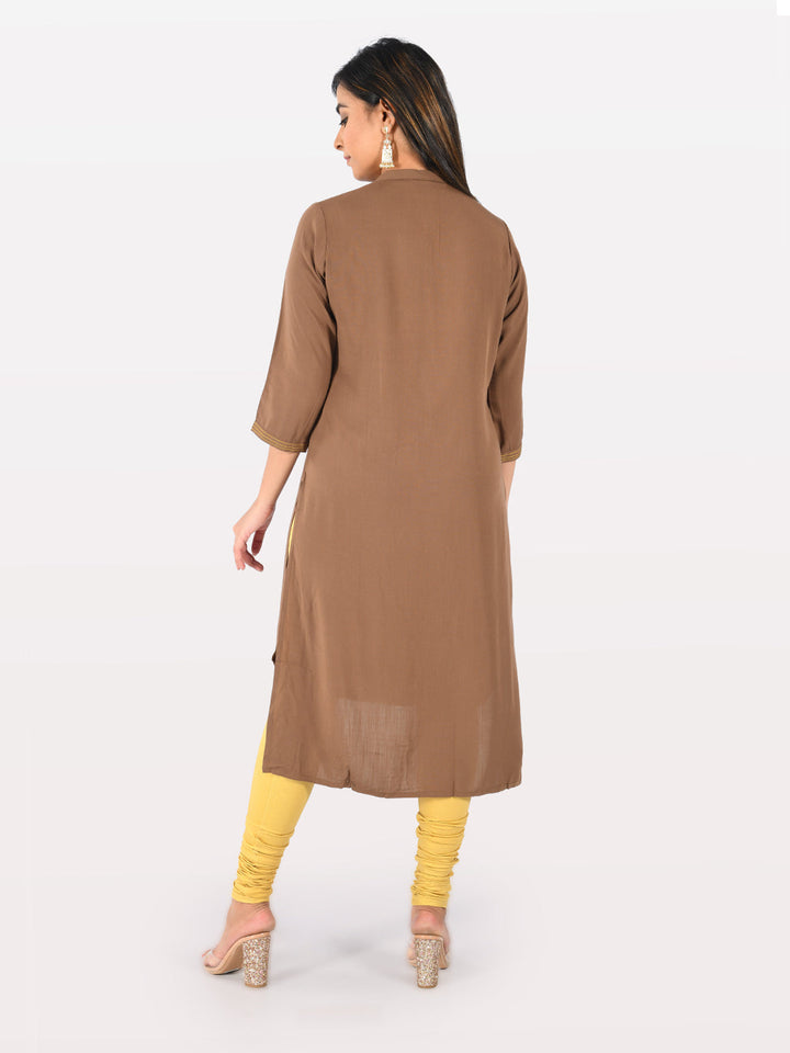 Neerus Pink georgette kurti - back view