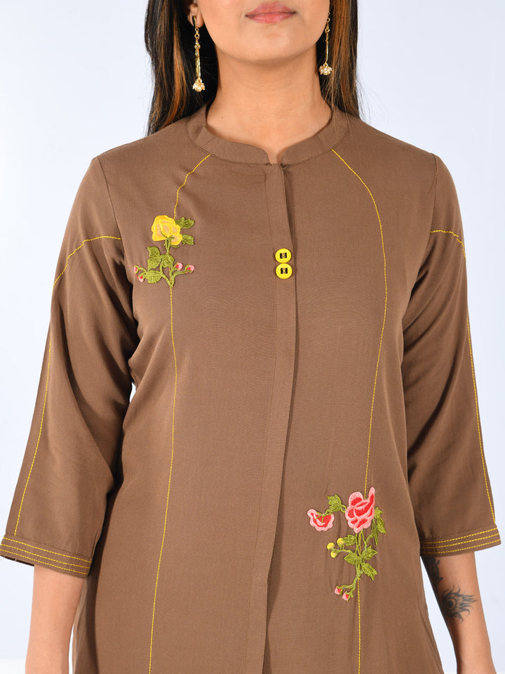 Neerus Pink georgette kurti - side view