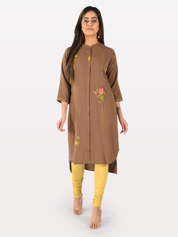 Neerus Pink georgette kurti - detail view 2