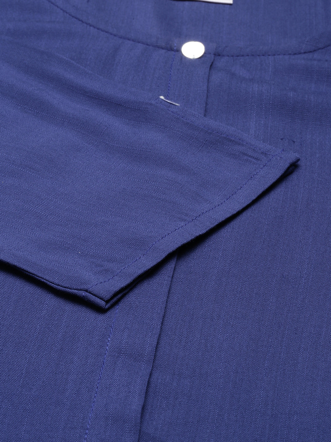 Neerus Blue cotton embroidered kurti - detail view 3